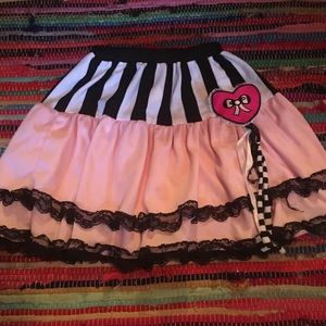 Pink and Black  mini Skirt Emo Scene Halloween